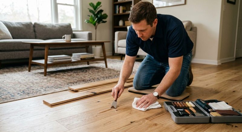 Our team working on Wood Floor Service projects in Evergreen, CO
