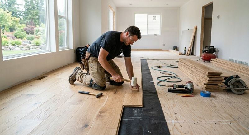White Oak Floor Installation in Evergreen, CO